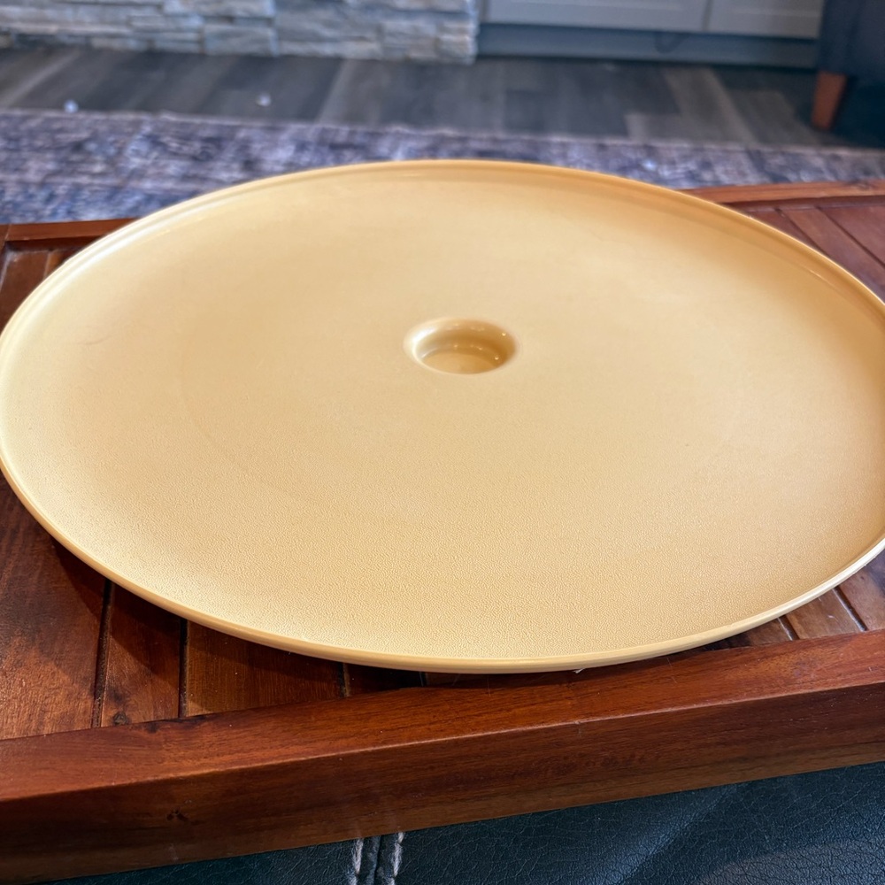 Tupperware #492-2 Chip Dip and Serve Yellow Tray Vintage